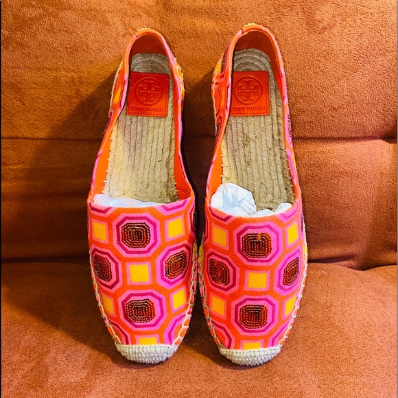Tory Burch Orange Cecile Espadrille -Negotiable ♥️ - Picture 3 of 4